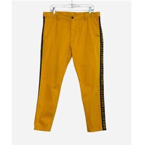 Maria by Fifty yellow semi distressed chino pants size 48 - US 36